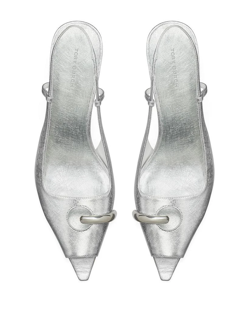 Tory Burch Women's Pierced Peep Toe Slingback Pumps 7