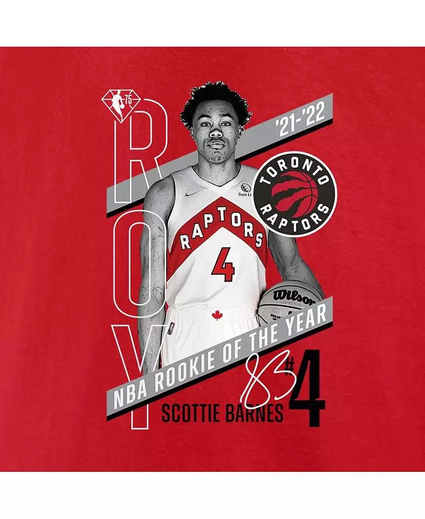 Fanatics Men's Scottie Barnes Red Toronto Raptors 2022 NBA Rookie of the Year T-shirt 3