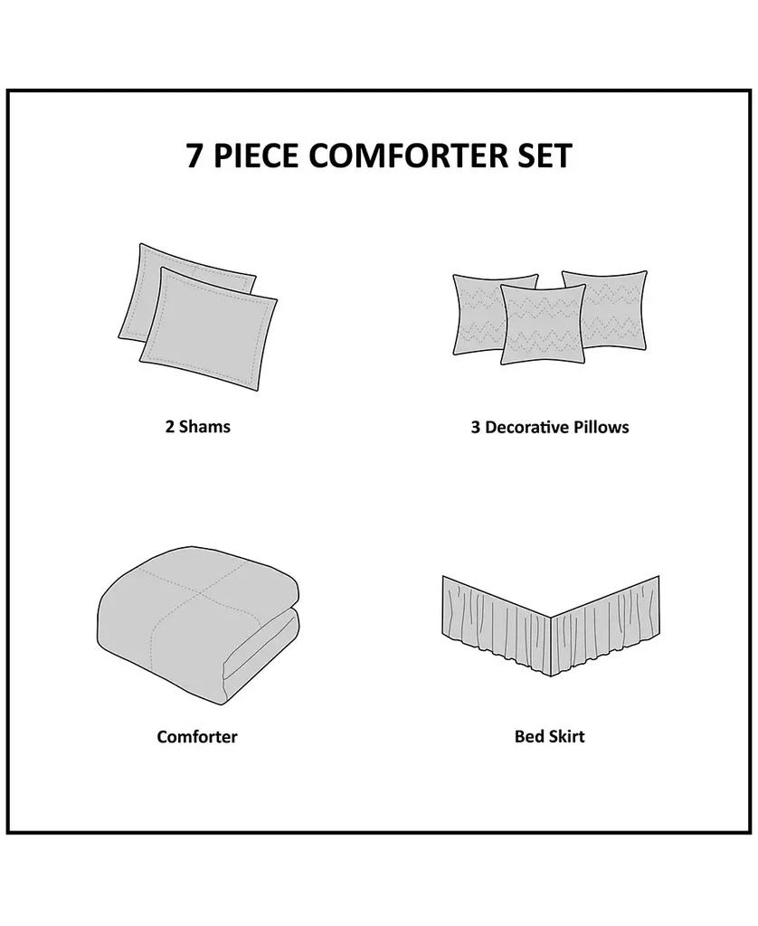 Madison Park Blaire Faux-Silk 7-Pc. Comforter Set 18