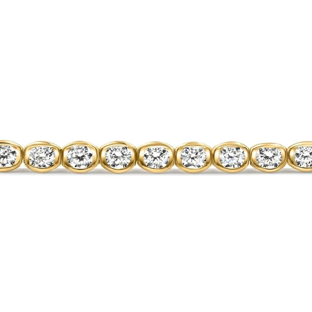 Pompeii3 5Ct Diamond Half Bezel Tennis Bracelet 14k White or Yellow Gold 7" Lab Grown 3