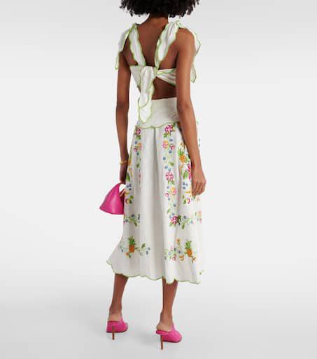 【Farm Rio】 Tropical Romance embroideredミディドレス Farm Rio Women's Tropical Romance Maxi Dress | $375.00