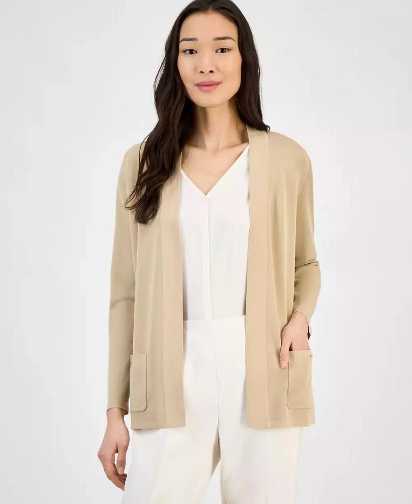 Open Front Anne Klein Malibu Cardigan Women's Malibu Fine Rib Open