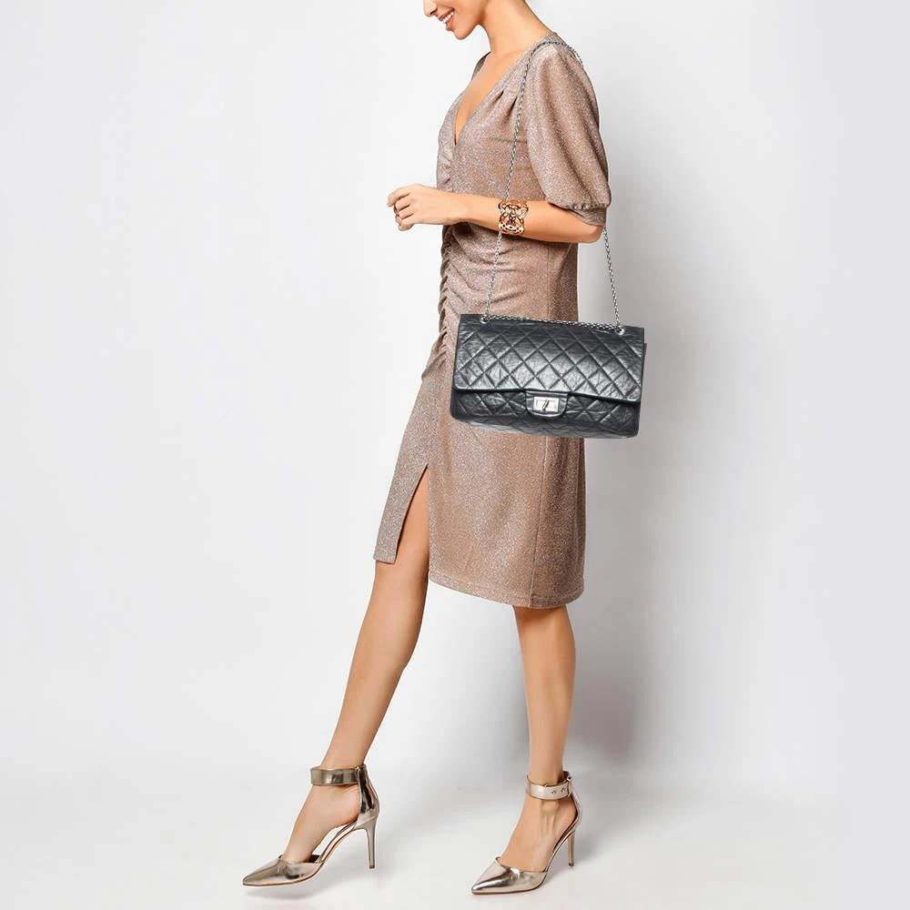 Chanel Chanel Black Quilted Aged Leather Reissue 2.55 Classic 227 Flap Bag 2