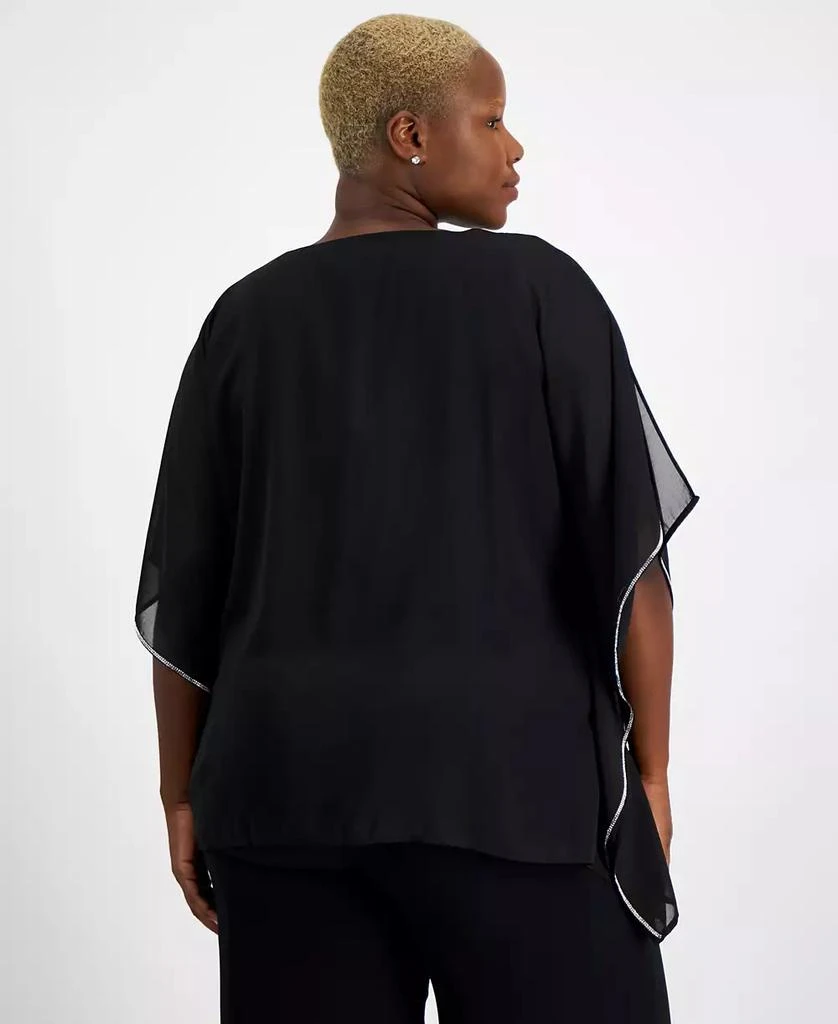 JM Collection Plus Size Embellished Chiffon Poncho, Created for Macy's 2