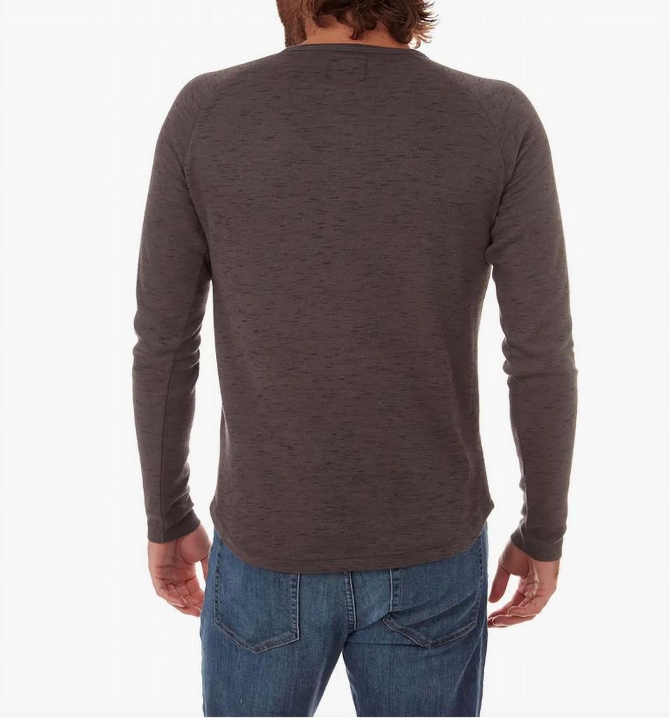 PX Sean Long Sleeve Henley In Charcoal