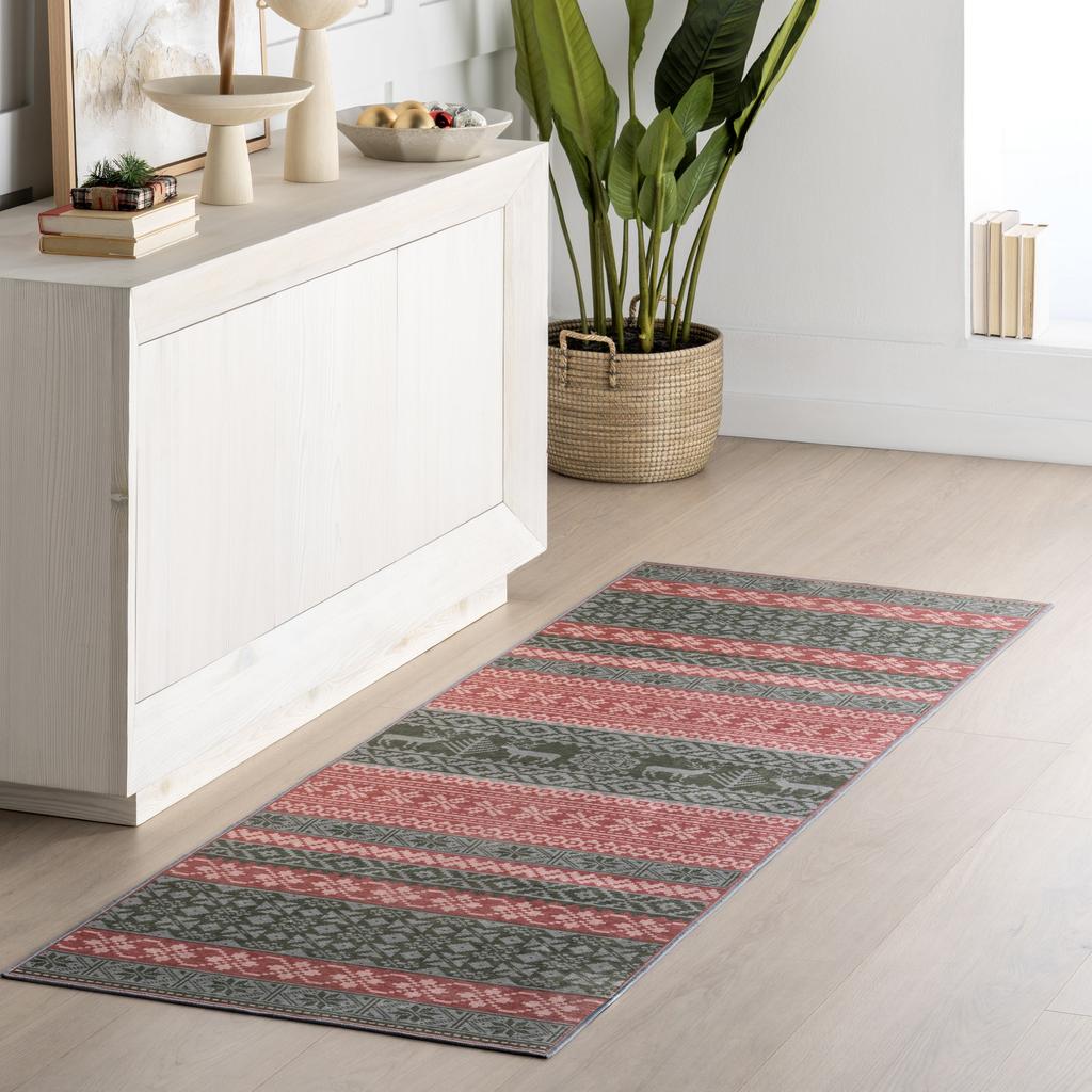 nuLOOM Nuloom Ellasandra SplashGuard Graphic Machine Washable Area Rug
