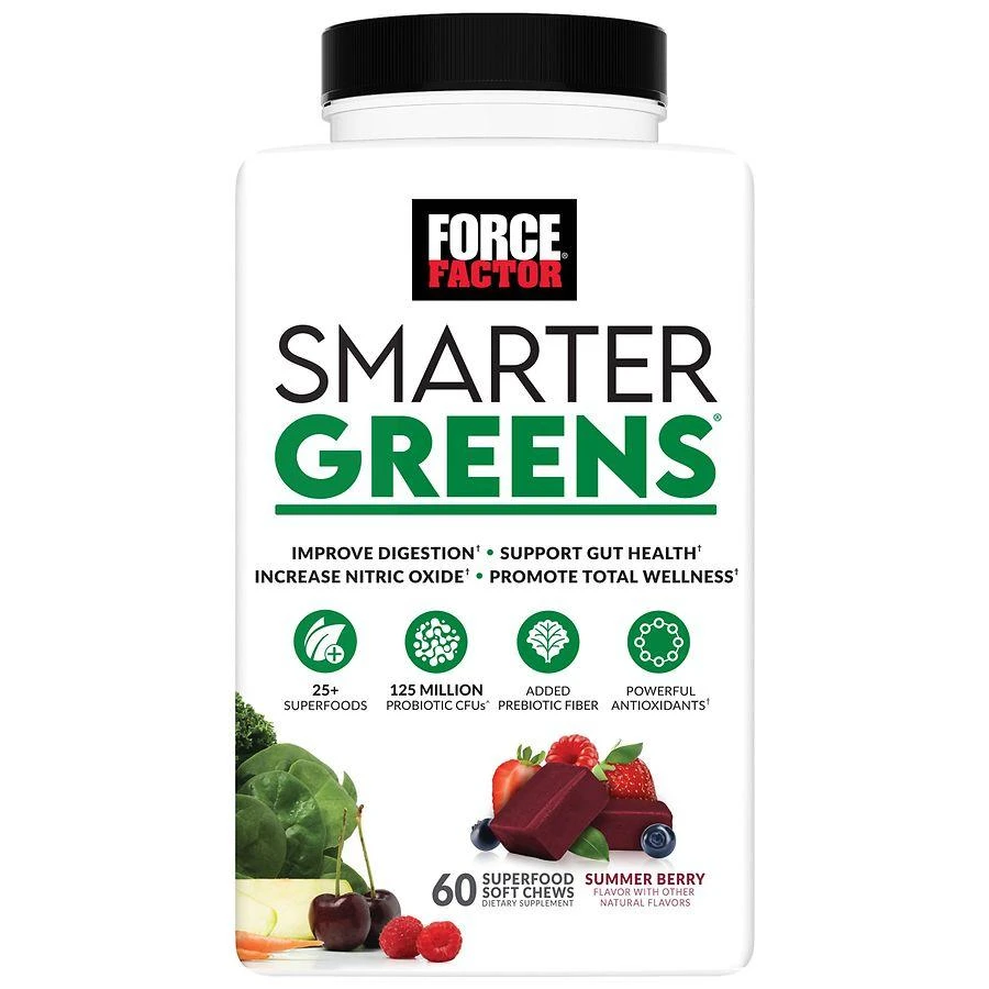 Force Factor Smarter Greens Soft Chews Summer Berry 1
