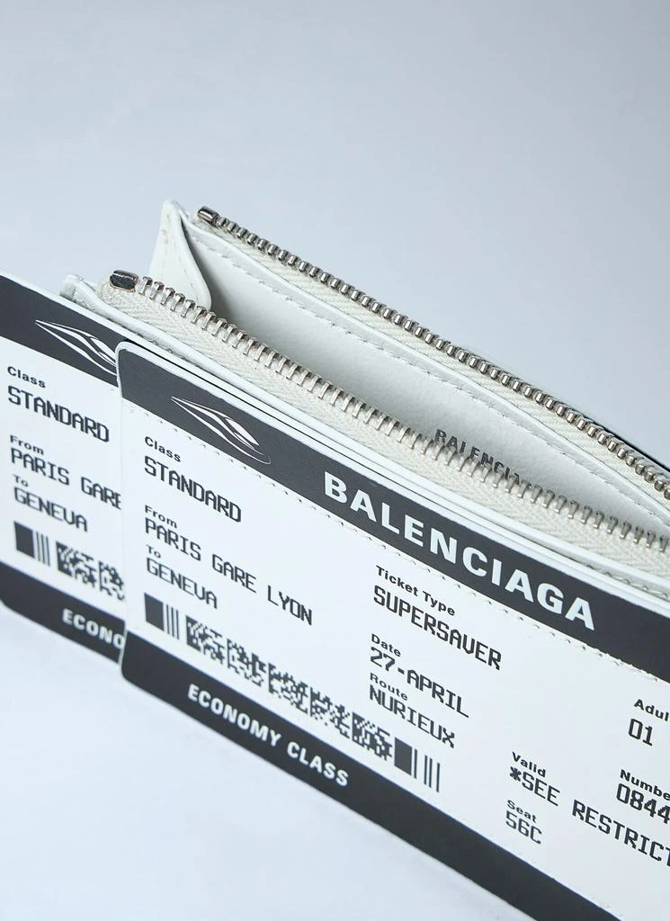 Balenciaga Ticket-Print Leather Zip Pouch 4
