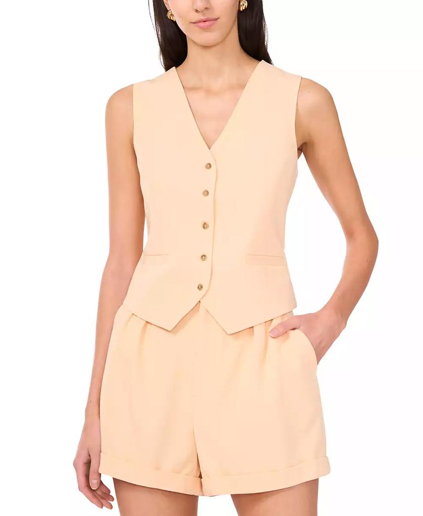 1. State Women's Princess Seam Button-Front Vest