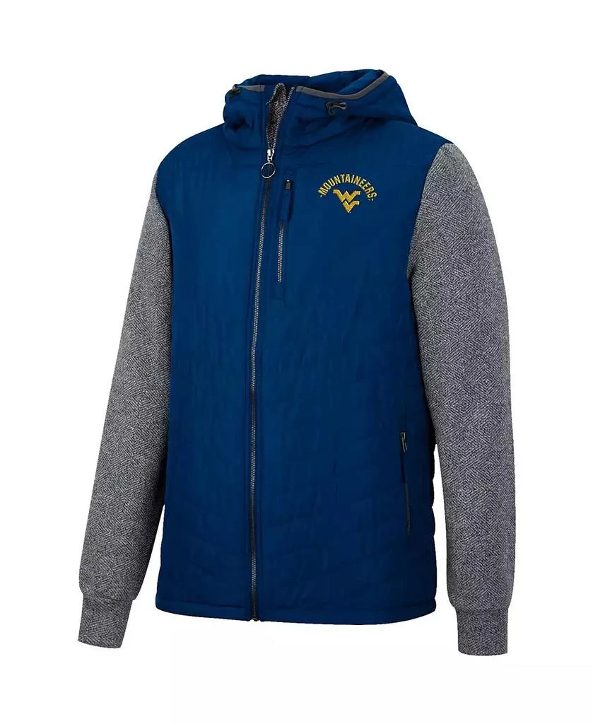 Colosseum Men's Navy West Virginia Mountaineers Course Herringbone Full-Zip Hoodie 3