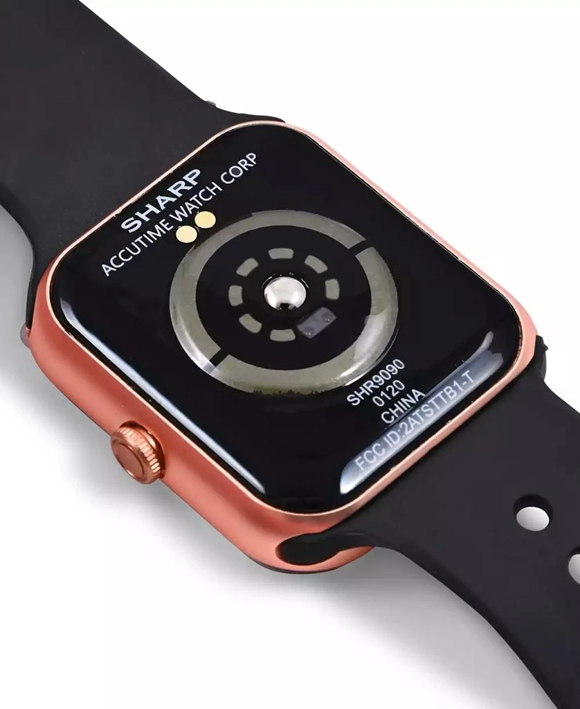 SHARP Unisex Rose Gold-Tone and Black Silicone Smart Watch 38mm 4