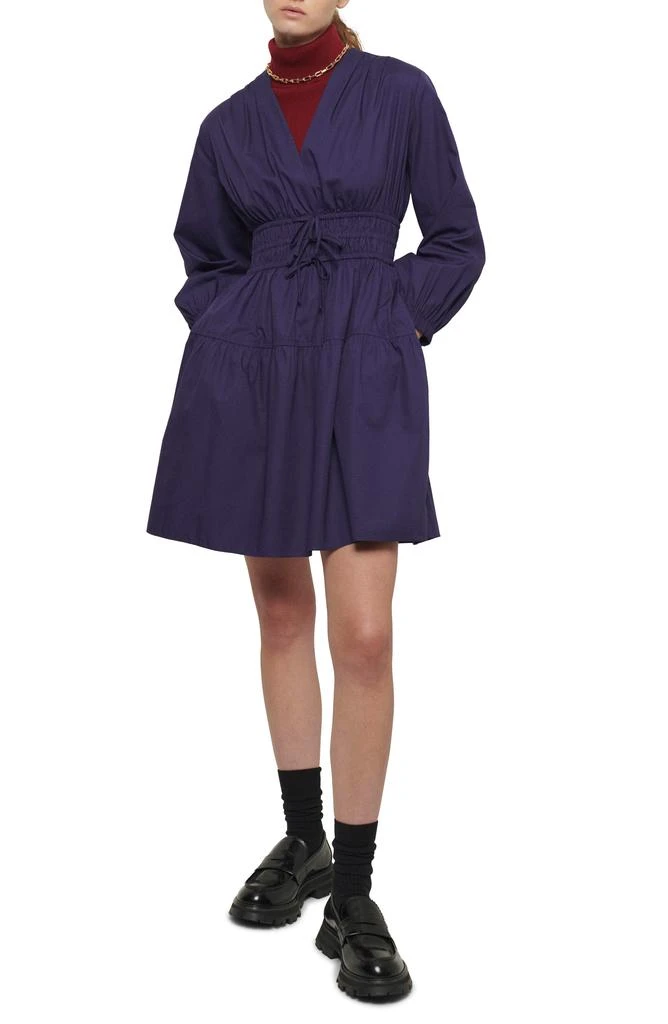 Derek Lam Emma Smocked Waist Long Sleeve Dress 1