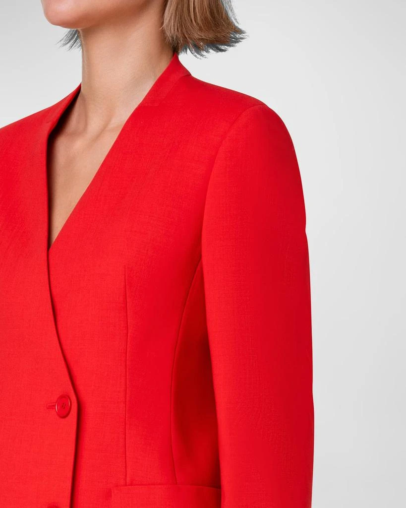 Akris Trinity Collarless Wool Blazer Jacket 5