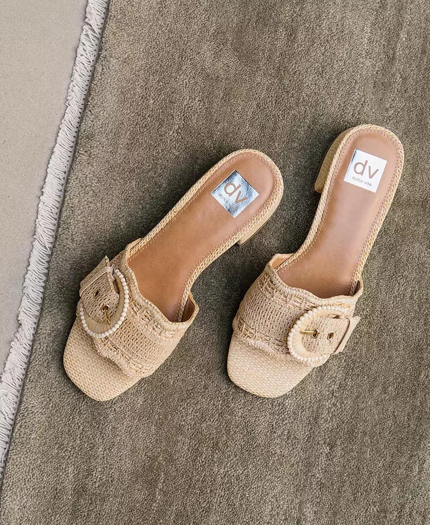beige low heel dress sandals Marc Fisher LTD Dennie Women's Sandals Medium Natural Leather : 6 M
