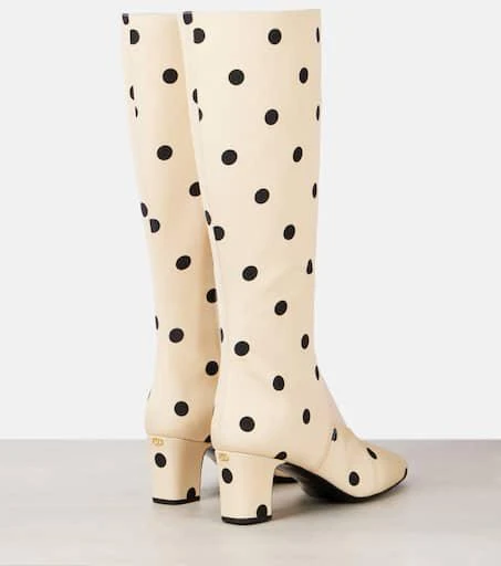 Valentino Equivoque 60 leather-trimmed knee-high boots 2