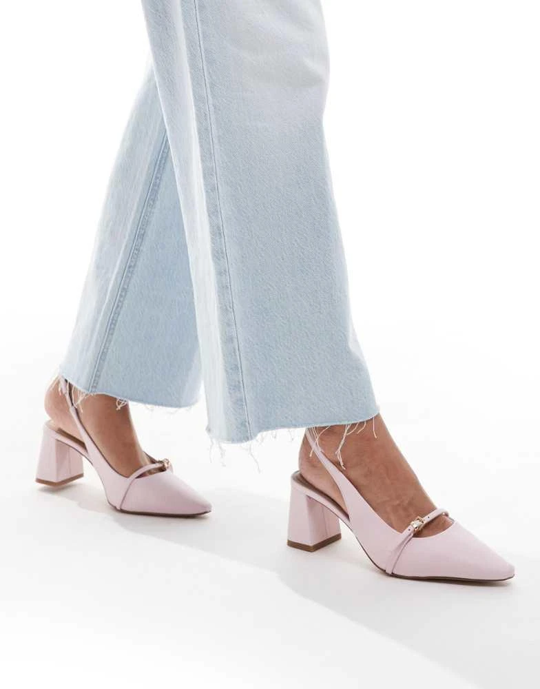 ALDO ALDO Skepper slingback block heeled shoes in light pink leather 1