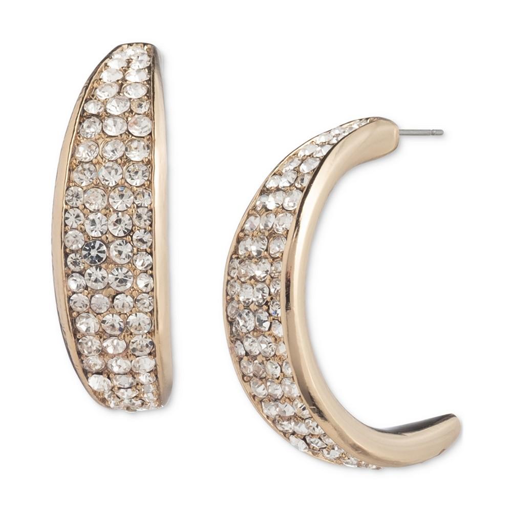 Givenchy Gold-Tone Small Pavé Crystal C-Hoop Earrings