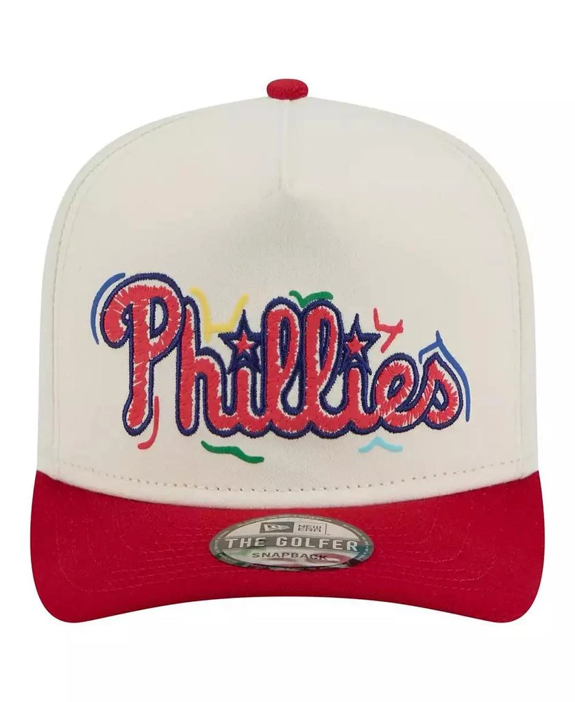 New Era Men's White Philadelphia Phillies Team Scribble Golfer Adjustable Hat 2