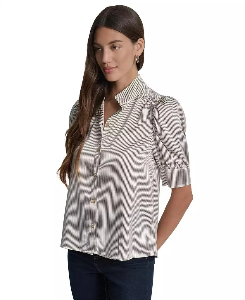 DKNY Women's Stand Collar Puff-Sleeve Shirt 3