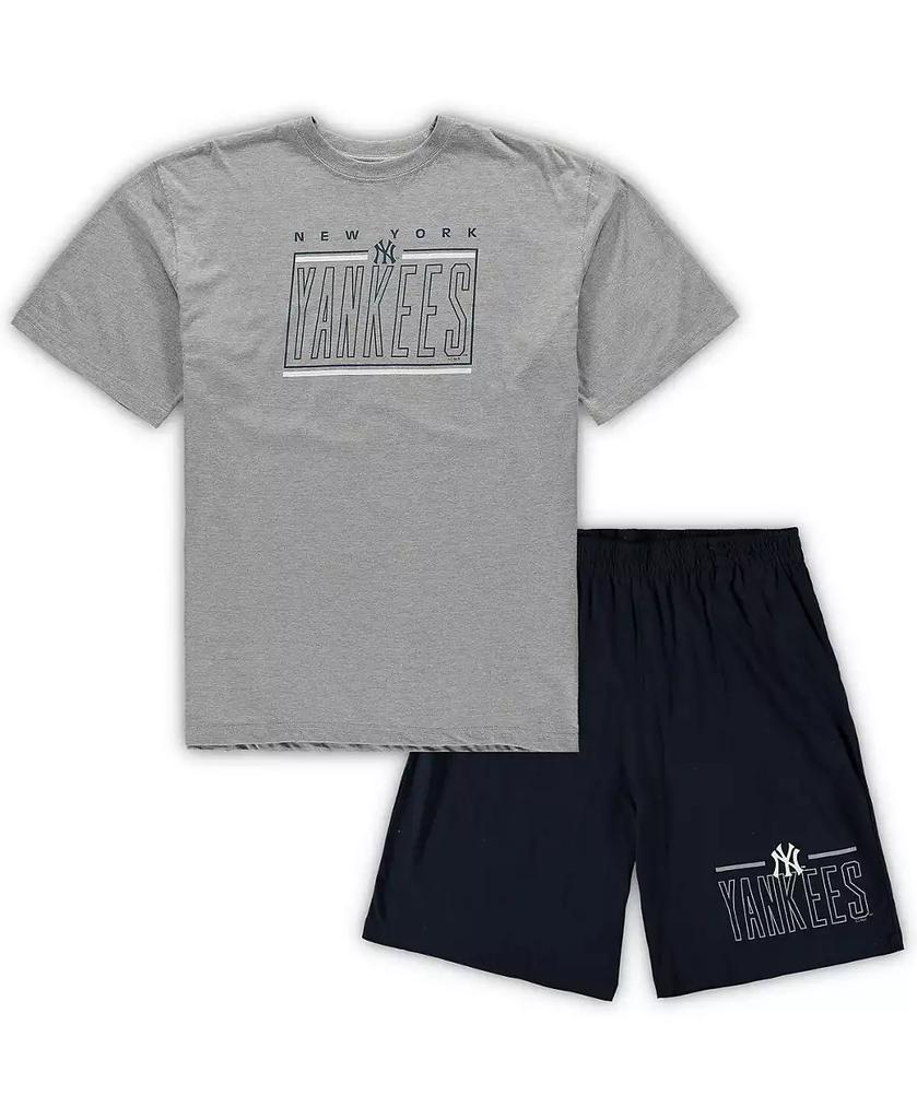 Concepts Sport Men's Heathered Gray, Navy New York Yankees Big and Tall T-shirt and Shorts Sleep Set