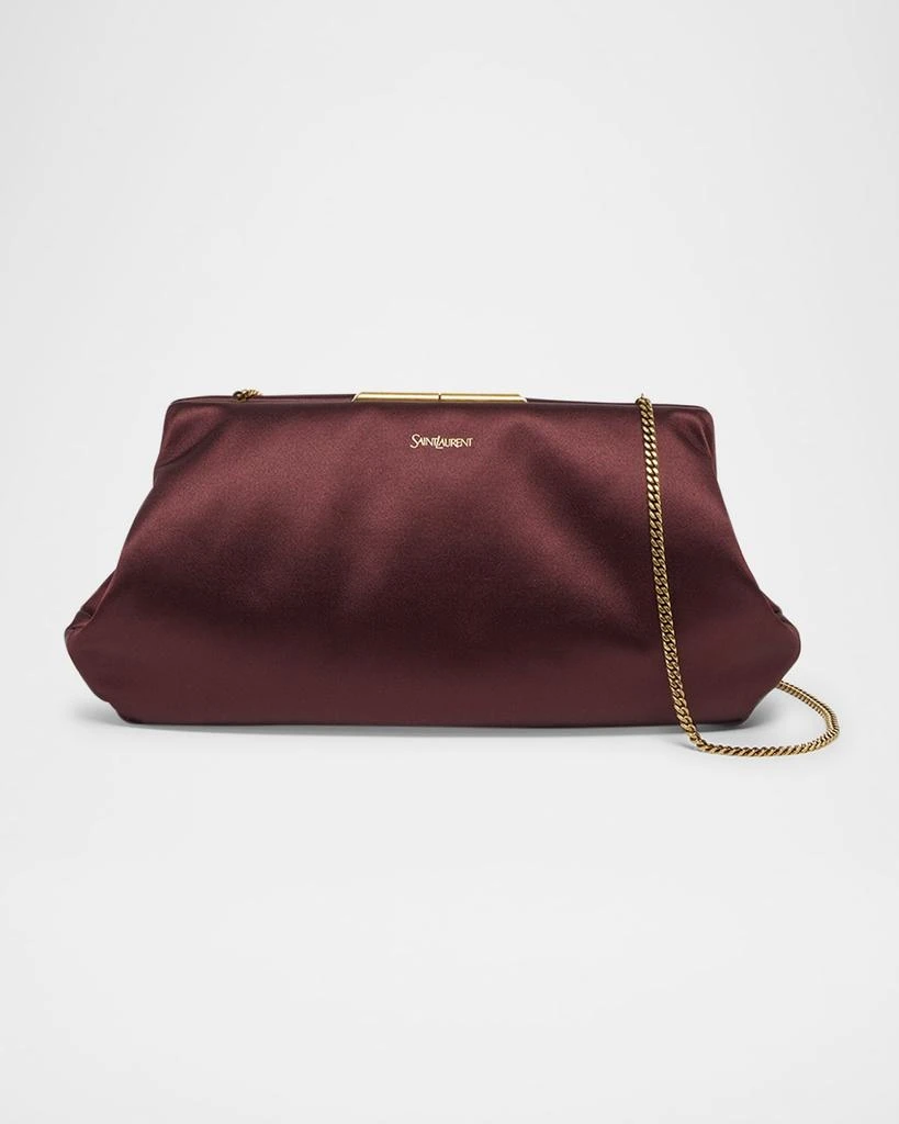 Yves Saint Laurent Small Clutch Bag in Satin with Chain 1