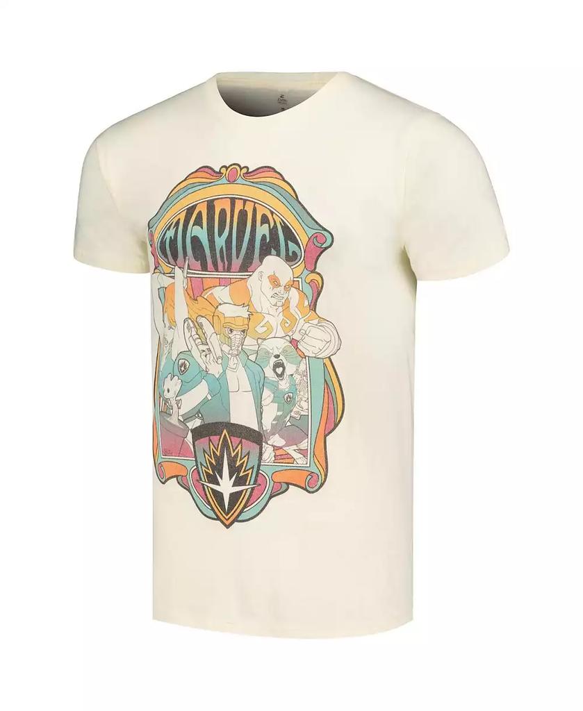 Mad Engine Men's and Women's Cream Distressed Guardians of the Galaxy Retro Galaxy T-shirt