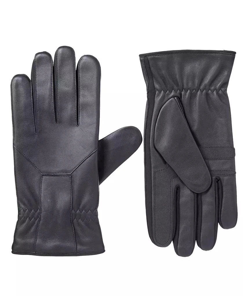 Isotoner Signature Men's Water Repellent Genuine Leather Touchscreen Stretch Gloves 2