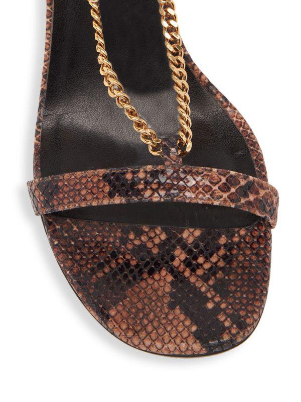 Stella McCartney Stella 100MM Croc-Print Logo Charm Sandals