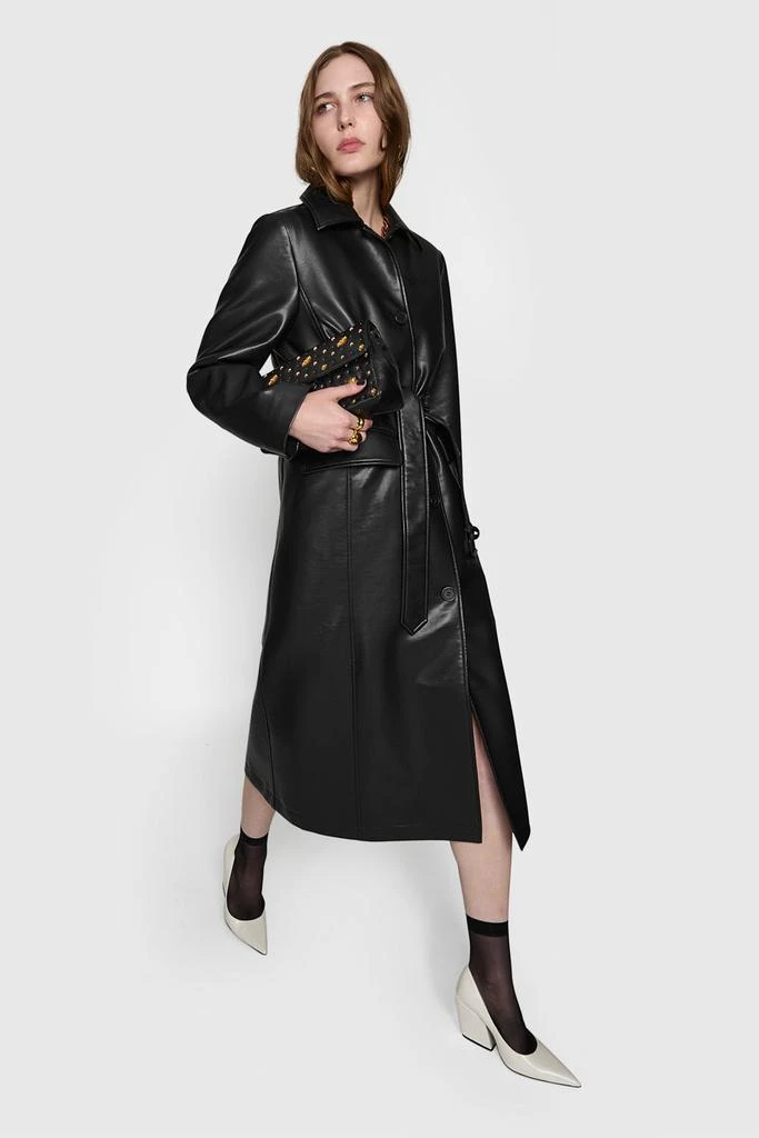 Rebecca Minkoff Belted Vegan Leather Trench 1
