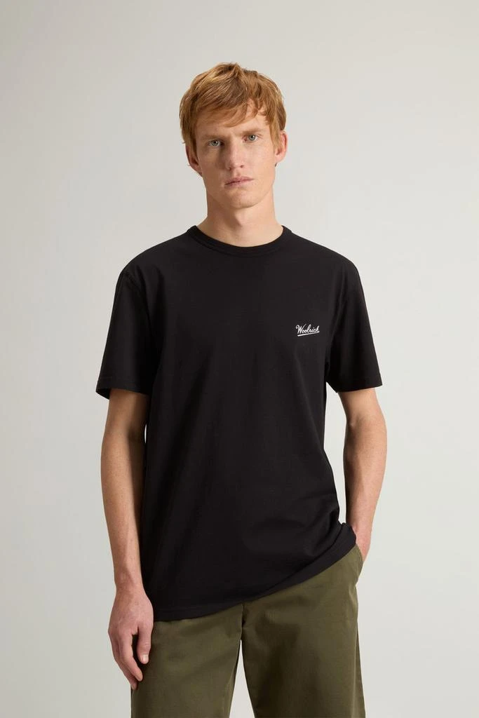 Woolrich Pure Cotton T-Shirt with Logo - Men - Black 1