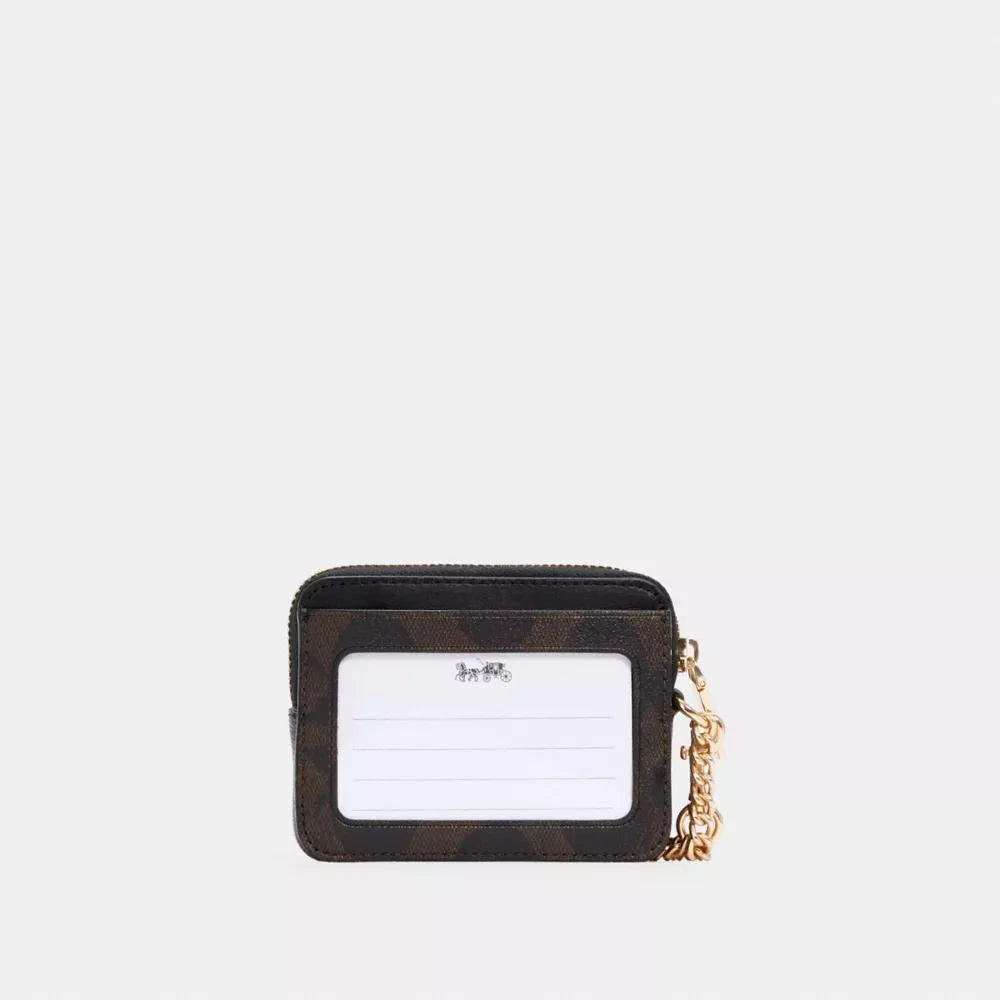 Coach Zip Card Case In Blocked Signature Canvas 2