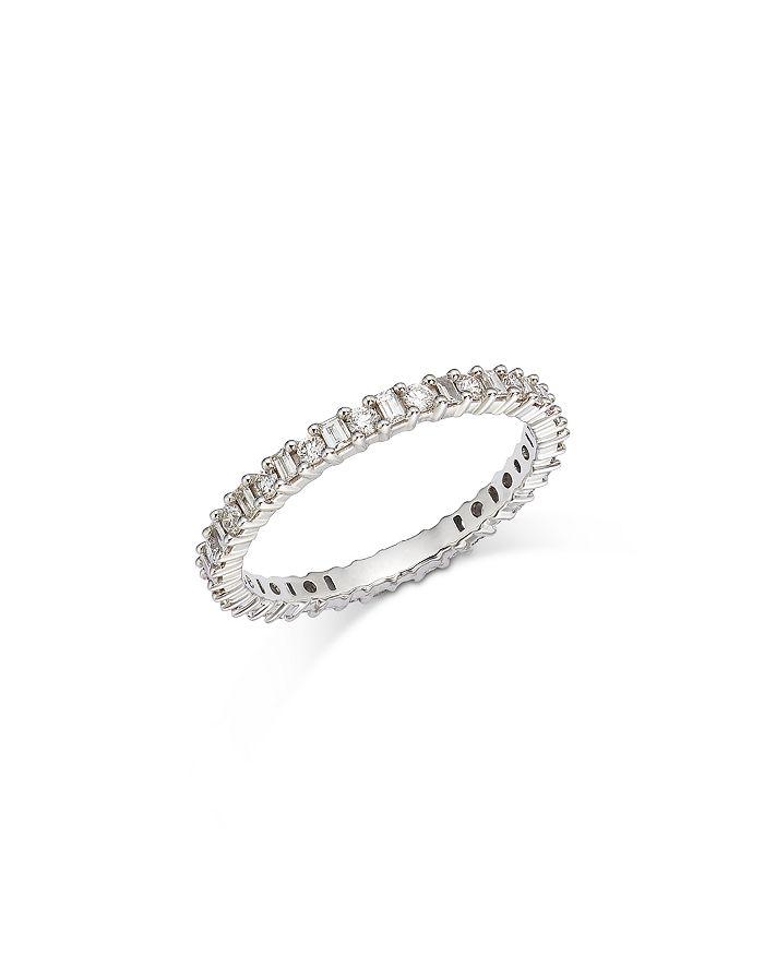 Bloomingdale's Diamond Round & Baguette Eternity Band in 14K White Gold, 0.65 ct. t.w.