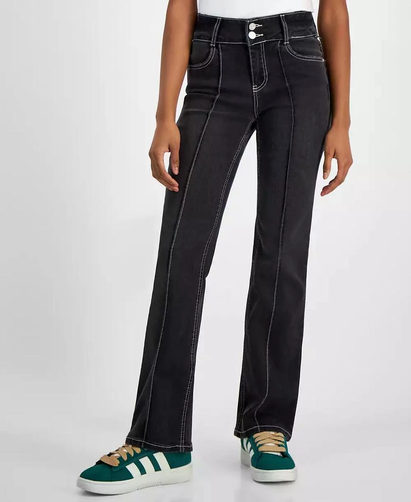 Indigo Rein Juniors’ Mid-Rise Seam-Front Bootcut Jeans 3
