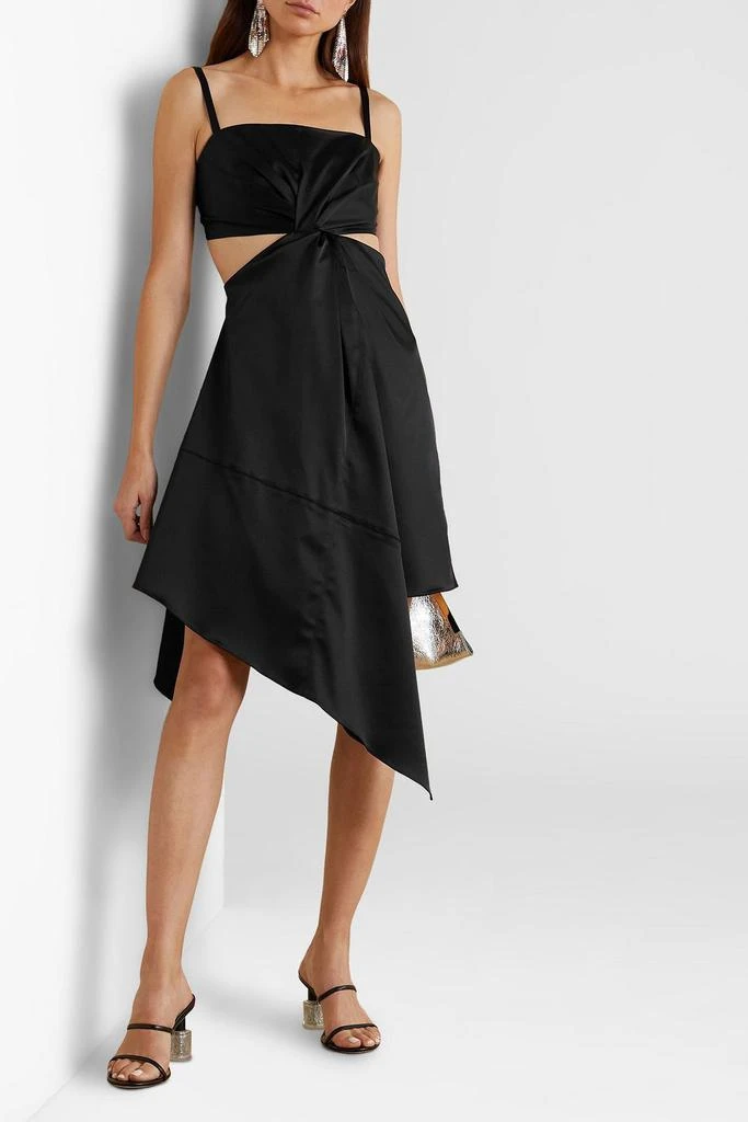 JW Anderson Asymmetric cutout twisted satin dress 2