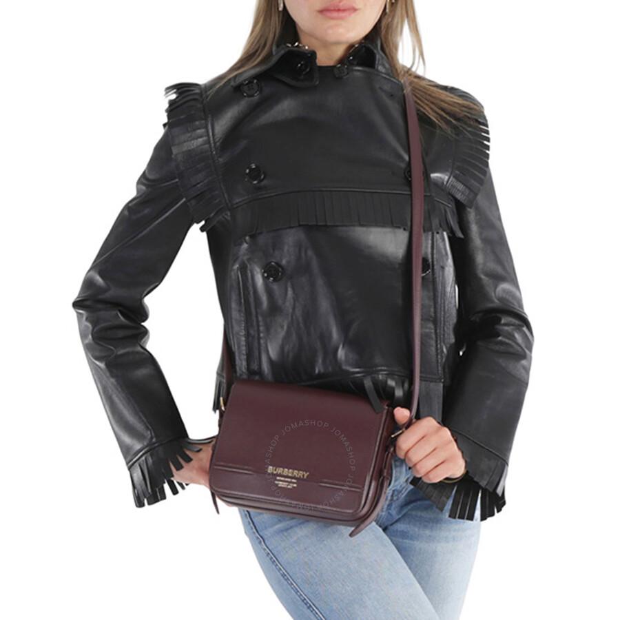 Burberry Oxblood Leather Small Grace Crossbody Bag