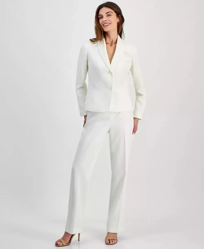 Le Suit Women
s Two-Button Shawl Collar Jacket 
Side-Zip Pants Set,  Regular 
Petite 1