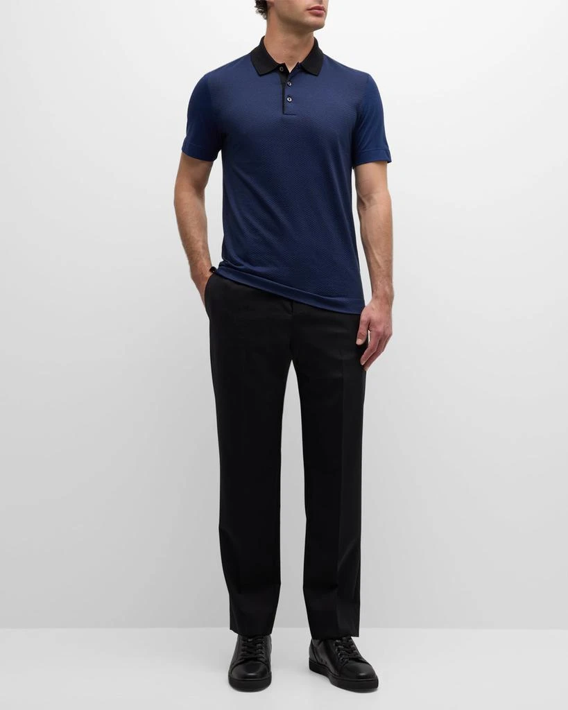 Hugo Boss Men's Structured Cotton Silk Short-Sleeve Polo Shirt 2