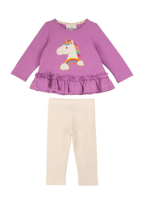 Rare Editions Editions Baby Girls Unicorn Ruffle Top And Leggings Set 1