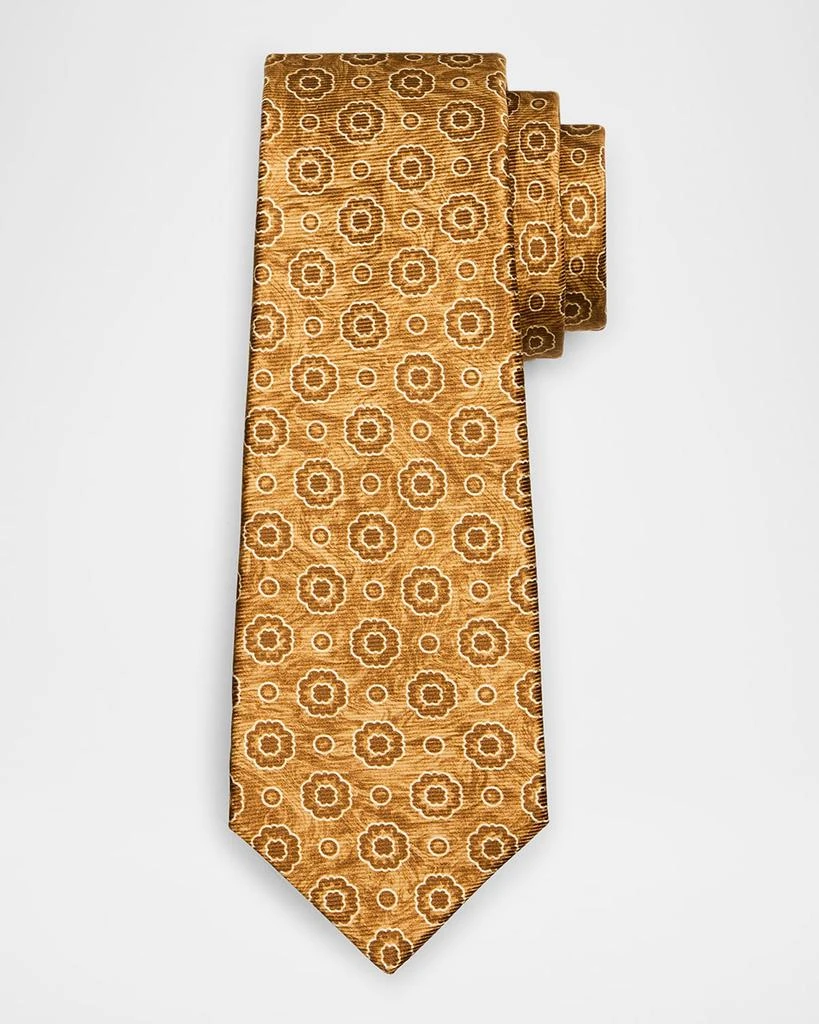 Kiton Men's Medallion Seven-Fold Silk Tie 1
