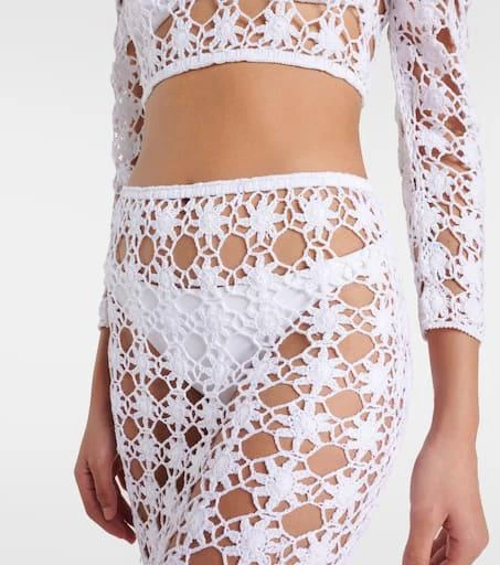 ANNA KOSTUROVA Rosette crochet cotton midi skirt 4