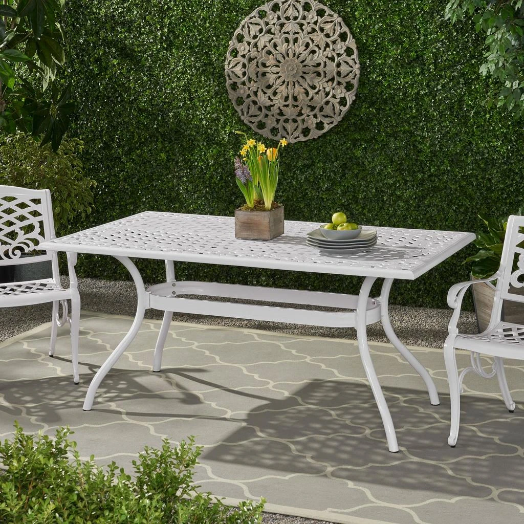 Streamdale Furniture Streamdale Elegant Lattice Design Cast Aluminum Outdoor Dining Table