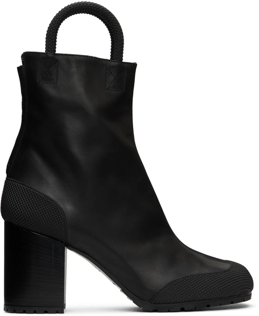 Random Identities Black Leather Worker Boots 1