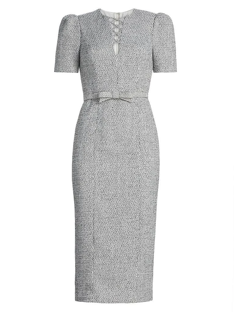 tweed fitted dress Tweed Dress | The Amelie | Fuchsia | Classic elegance mini Dress Fuchsia Tweed / S by Chloe Colette