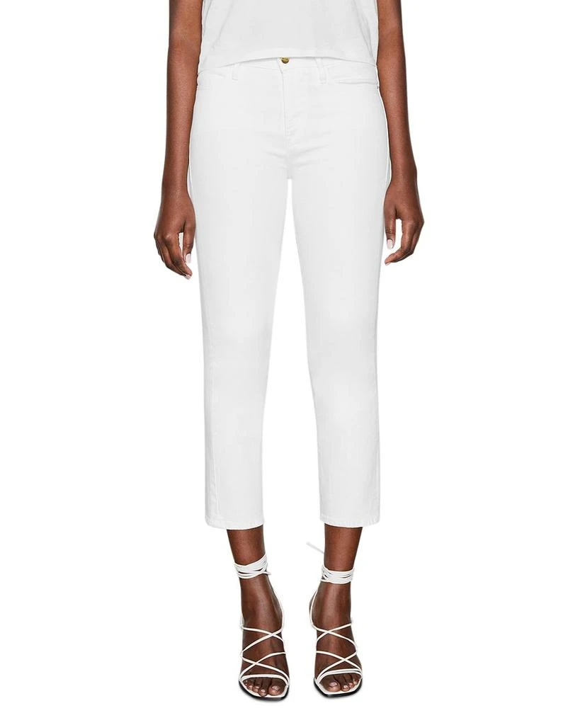 FRAME Le High Rise Straight Ankle Jeans in Blanc 1