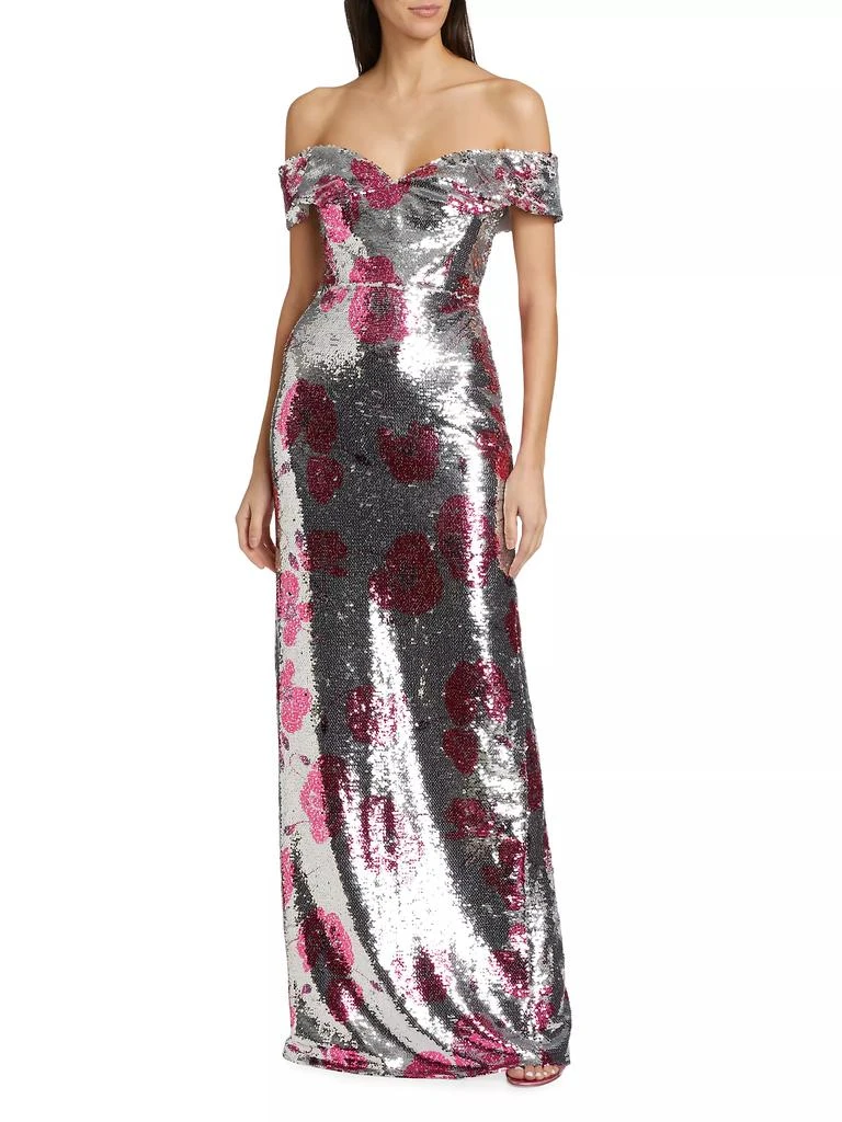 Monique Lhuillier Estelle Sequin Off-The-Shoulder Gown 3