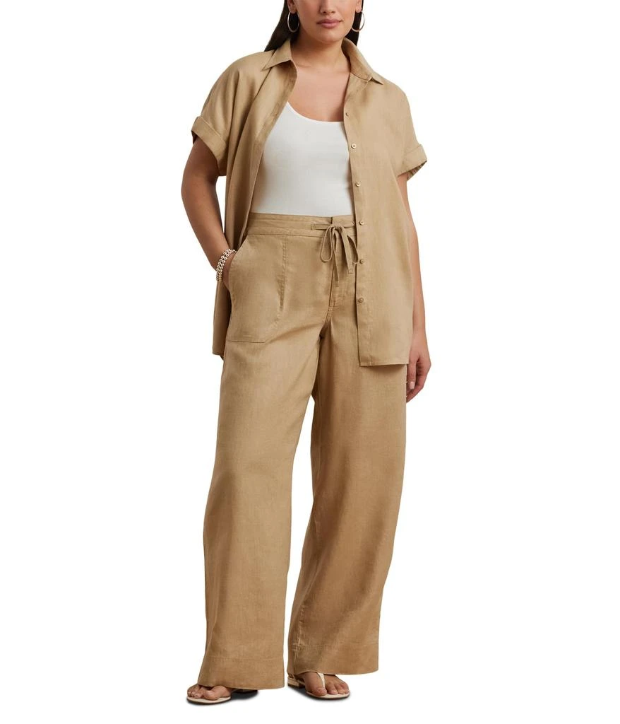 Ralph Lauren Plus Size Linen Wide-Leg Pants 4