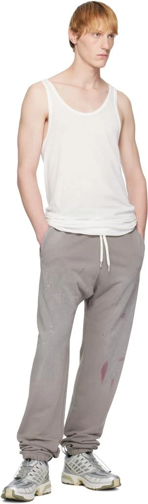 MM6 Taupe Paint Splatter Sweatpants 4