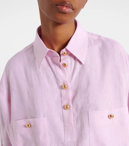 Valentino Oversized linen polo shirt 4