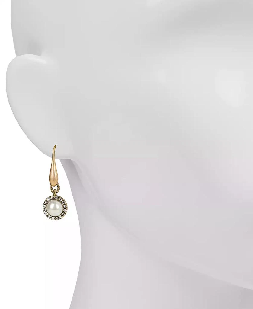 Patricia Nash Gold-Tone Imitation Pearl & Pavé Halo Drop Earrings 3
