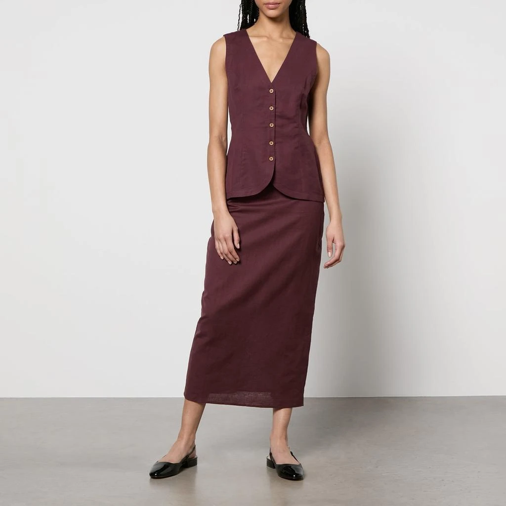 Nobody's Child Nobody's Child Mandy Euroflax Linen-Blend Midaxi Skirt 3